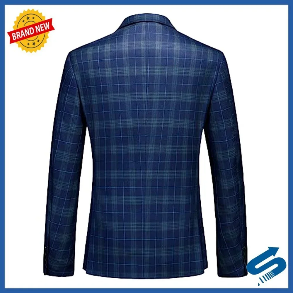 Slim Fit Plaid Blazer Sport Coat Lightweight Casual Checkered Jacket